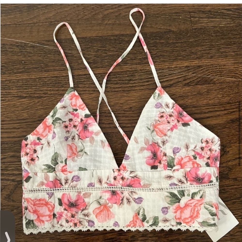 Zara Pink and White Floral Camisole